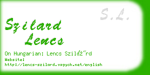 szilard lencs business card